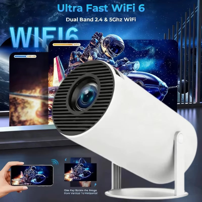 New Projector HY300 4K Android 11 Wifi6 290ANSI Allwinner H713 BT5.0 1080P 1280*720P Cinema Outdoor Portable Projetors